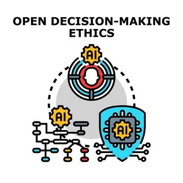Artificial intelligence driving open decision making ethics Stockillustratie