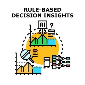 Artificial intelligence driving rule based decision insights Stock Illustration