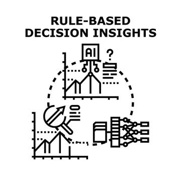 Artificial intelligence driving rule based decision insights Stock Illustration