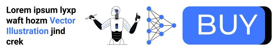Artificial intelligence, e-commerce, machine learning, purchasing decisions,  Stock Illustration