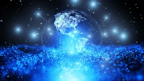 Artificial intelligence earth planet cyberspace network 動画素材 229694393