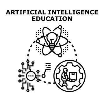 Artificial intelligence education concept developing future technology skills Stock Illustration