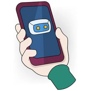 Artificial intelligence embedded in smartphones 스톡 일러스트