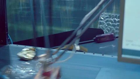 Artificial intelligence encourages introduction of suction cup robots in waste Stock Footage 217715524