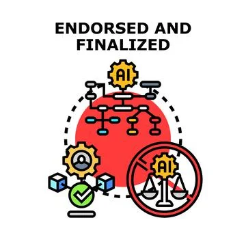 Artificial intelligence endorsement and finalization concept Stock Illustration