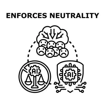 Artificial intelligence enforcing neutrality and preventing bias Stock Illustration