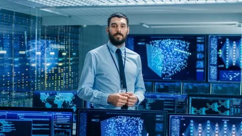 In the Artificial Intelligence Engineering Laboratory Scientist Talking Stock Photos