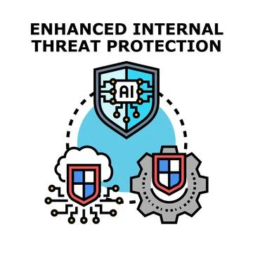 Artificial intelligence enhancing corporate data protection system Stock Illustration