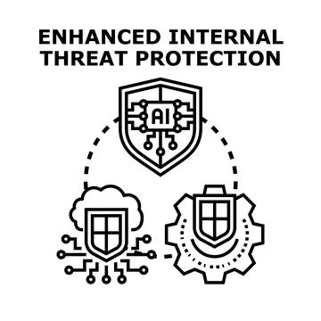 Artificial intelligence enhancing corporate data protection system Stock Illustration