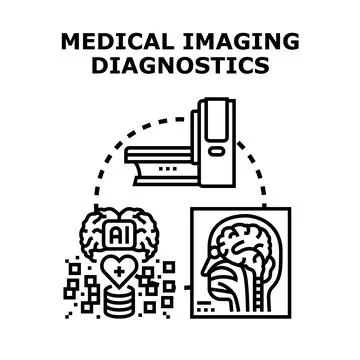 Artificial intelligence enhancing medical imaging diagnostics process Stock Illustration