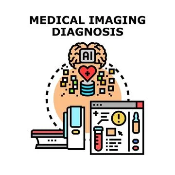 Artificial intelligence enhancing medical imaging diagnosis concept Stock Illustration