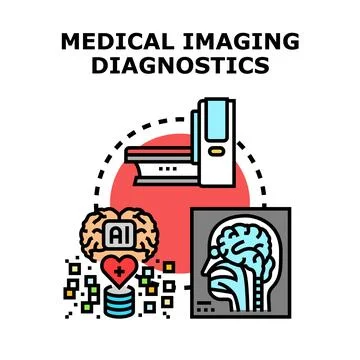 Artificial intelligence enhancing medical imaging diagnostics process Stock Illustration