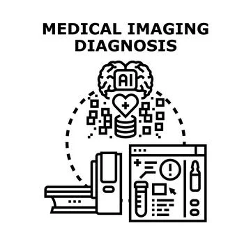 Artificial intelligence enhancing medical imaging diagnosis concept 库存插图