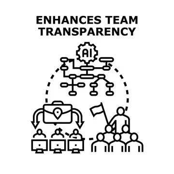 Artificial intelligence enhancing team transparency and efficient collaborati Stock Illustration