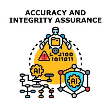 Artificial intelligence ensuring data accuracy and integrity Stock Illustration