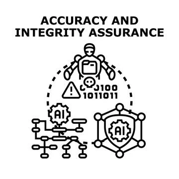 Artificial intelligence ensuring data accuracy and integrity Stock Illustration