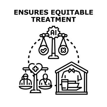 Artificial intelligence ensuring equitable treatment and human rights イラスト素材