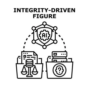 Artificial intelligence ensuring ethical data management and decision making Stock Illustration