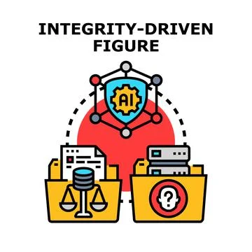 Artificial intelligence ensuring ethical data management and decision making Stock Illustration