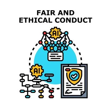 Artificial intelligence ensuring fair and ethical conduct in business Stock Illustration