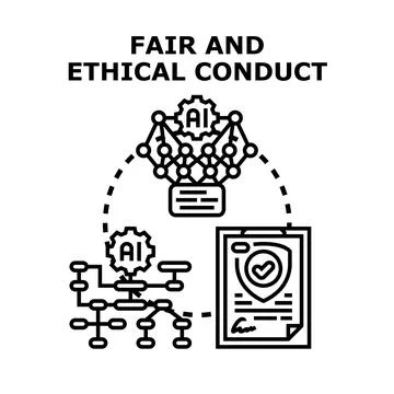 Artificial intelligence ensuring fair and ethical conduct in business Stock Illustration