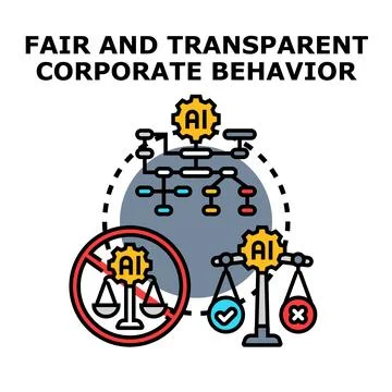 Artificial intelligence ensuring fair and transparent business practices Illustrazione stock