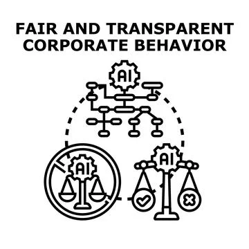 Artificial intelligence ensuring fair and transparent business practices Stock Illustration