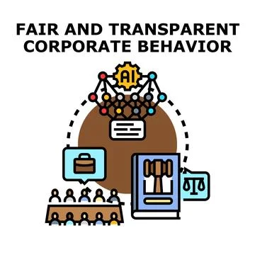 Artificial intelligence ensuring fair corporate behavior and ethical governan Stock Illustration