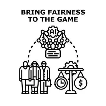 Artificial intelligence ensuring fairness in business and ethics Stock Illustration