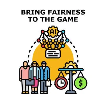 Artificial intelligence ensuring fairness in business and ethics Stock Illustration
