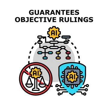 Artificial intelligence ensuring objective rulings and fair judgment Stock Illustration