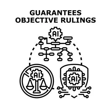 Artificial intelligence ensuring objective rulings and fair judgment Stock Illustration