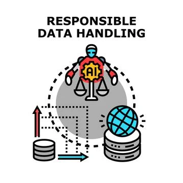 Artificial intelligence ensuring responsible data handling and privacy Stock Illustration