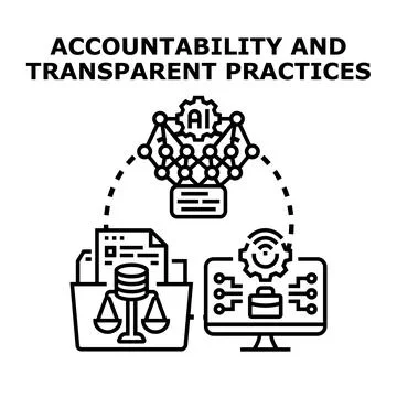 Artificial intelligence ensuring transparent practices and accountability Stock Illustration