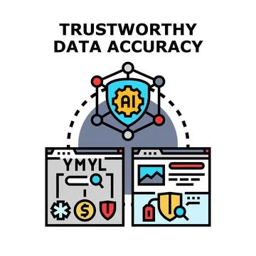 Artificial intelligence ensuring trustworthy data accuracy concept Illustrazione stock