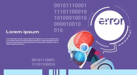 Artificial Intelligence Error Modern Robot Brain Technology Stock Illustration