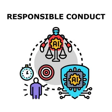 Artificial intelligence ethical conduct and data security regulation Stock Illustration