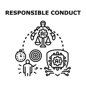 Artificial intelligence ethical conduct and data security regulation Stock Illustration