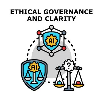 Artificial intelligence ethical governance and clarity development Stock Illustration