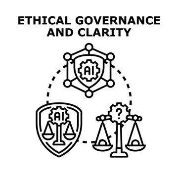 Artificial intelligence ethical governance and clarity development Stock Illustration