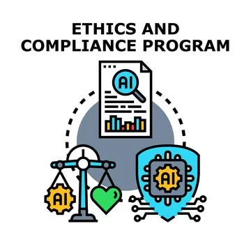 Artificial intelligence ethics and regulatory compliance program Illustration