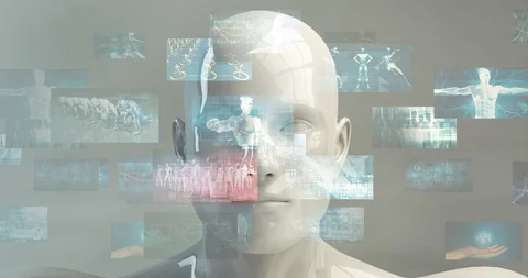 Artificial Intelligence Evolution with Digital Consciousness as Tech Concept Stock Footage 105042924