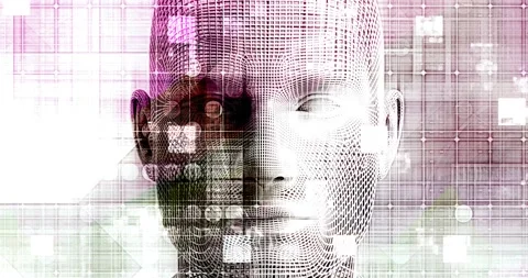 Artificial Intelligence Evolution with Digital Consciousness as Stock Footage 134677688