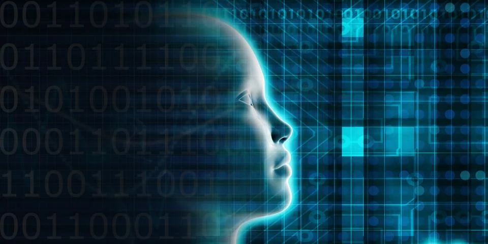 Artificial Intelligence Evolution Illustrazione stock