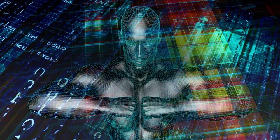 Artificial Intelligence Evolution Illustrazione stock