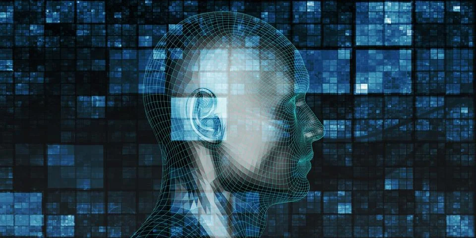 Artificial Intelligence Evolution Illustrazione stock