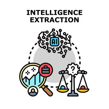 Artificial intelligence extracting business data for informed decision making Stock Illustration