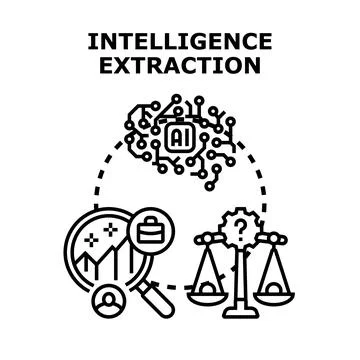 Artificial intelligence extracting business data for informed decision making Stock Illustration