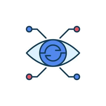 Artificial Intelligence Eye vector AI Vision concept colored icon Stock Illustration