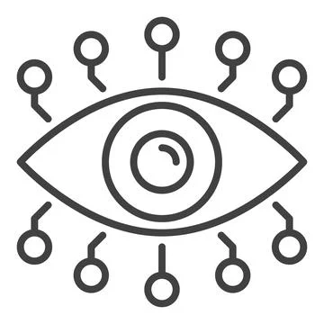 Artificial Intelligence Eye vector AI Technology linear icon or symbol イラスト素材